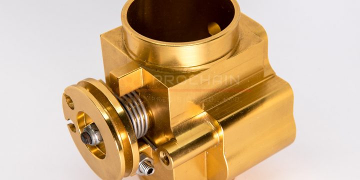Aluminum gold anodized valve component assembly